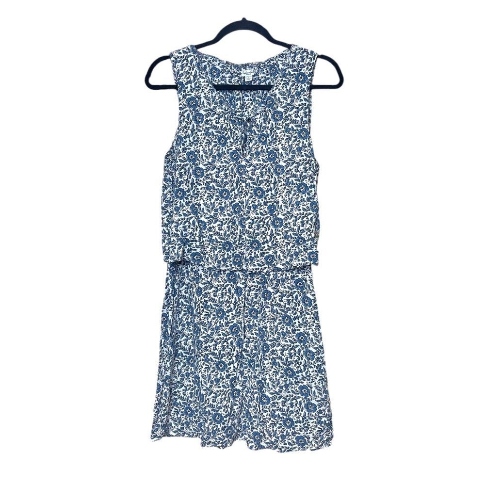 Splendid 100% rayon blue floral pattern womens tiered dress outfit size medium